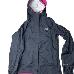 The North Face Size Xs Womens Black HyVent 2.5L Full Zip Hooded Rain Jacket Pink
